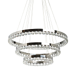 Люстра с тремя кольцами цвета хром и прозрачными хрустальными шарами по периметру Sacramento Transparent Balls Chandelier варинант исполнения - 1 | Loft Concept в Твери