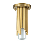 Потолочный светильник латунного цвета с цилиндрическим белым матовым плафоном Elstead Lighting варинант исполнения - 8 | Loft Concept в Твери