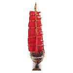 Декоративная модель деревянного парусника с красными парусами в подарочной упаковке With The low варинант исполнения - 3 | Loft Concept в Твери