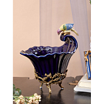 Чаша темно-синего цвета из фарфора с разноцветной птичкой Eden Garden porcelain and bronze варинант исполнения - 13 | Loft Concept в Твери