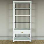 Стеллаж Elsa Dreams White со стеклянными полками и ящиком варинант исполнения - 4 | Loft Concept в Твери