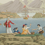 Обои ручная роспись Views of Italy Aurore варинант исполнения - 1 | Loft Concept в Твери