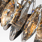 Люстра подвесная с овальными подвесками из стекла дымчатого цвета Harlow Crystal Round варинант исполнения - 7 | Loft Concept в Твери