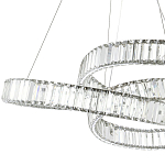 Подвесная люстра в виде изогнутых колец с хрустальным декором Ring Horizontal Oculus Chrome Light Chandelier варинант исполнения - 3 | Loft Concept в Твери
