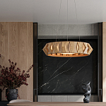 Люстра круглая из толстых деревянных реек Wooden Slats варинант исполнения - 4 | Loft Concept в Твери