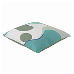 Подушка декоративная хлопковая мятного цвета с абстрактным принтом Elysian Flow Breeze варинант исполнения - 1 | Loft Concept в Твери