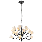 Люстра подвесная черного цвета с ветвями и белыми фарфоровыми цветами Floralis варинант исполнения - 4 | Loft Concept в Твери