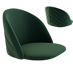 Барный стул со спинкой и металлической подставкой на 4-х деревянных ножках Зеленый Велюр Vendramin Chair варинант исполнения - 2 | Loft Concept в Твери