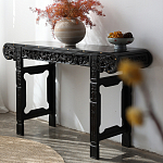 Черная резная консоль в Китайском стиле из массива Black Dragon Console варинант исполнения - 2 | Loft Concept в Твери