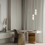 Подвесной светильник с цилиндрическим плафоном из белого алебастра Cryptocrystalline Stone варинант исполнения - 9 | Loft Concept в Твери