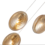 Люстра каскадная с 6-ю стеклянными круглыми плафонами янтарного цвета Savio Glass Disc Light варинант исполнения - 3 | Loft Concept в Твери