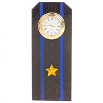 Часы погон подарочные настольные Авиация ВМФ из натурального камня Змеевик Military Clock варинант исполнения - 10 | Loft Concept в Твери