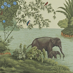 Обои ручная роспись River Scenes of Bengal Verdoyant варинант исполнения - 1 | Loft Concept в Твери