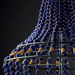 Люстра каплевидной формы декорированная синими и золотыми бусинами Blue Beads варинант исполнения - 3 | Loft Concept в Твери