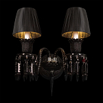 Бра с двумя черными абажурами и декоративными подвесками Lustre Reverie варинант исполнения - 1 | Loft Concept в Твери