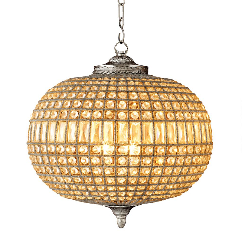 Люстра Chandelier Kasbah Oval M Nickel Прозрачное Стекло Никель Люстра Chandelier Kasbah Oval M Nickel Прозрачное Стекло Никель в Твери | Loft Concept