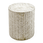 Приставной круглый столик инкрустация костью Bone Inlaid Round  Stool варинант исполнения - 2 | Loft Concept в Твери