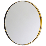 Зеркало овальное в металлической раме с кожаной отделкой Loft in Reflection варинант исполнения - 2 | Loft Concept в Твери