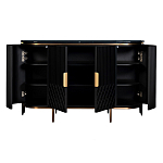 Комод черный округлой формы с рельефным фасадом Black Cut варинант исполнения - 2 | Loft Concept в Твери