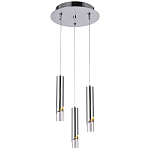Подвесной светильник Metal Acrylic Tube Trio Chrome Hanging Lamp варинант исполнения - 2 | Loft Concept в Твери