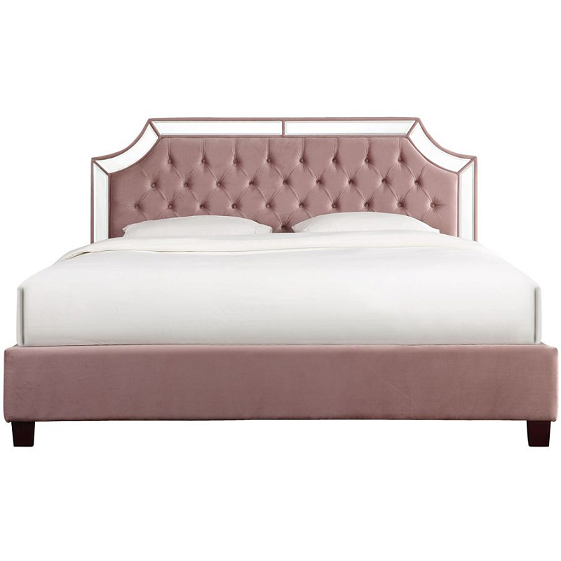 Кровать двуспальная Harlequin with mirror Пепельно-розовый Кровать двуспальная Harlequin with mirror Пепельно-розовый в Твери | Loft Concept