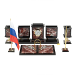 Настольный письменный набор из креноида и змеевика на бронзовых ножках Marble Accessory варинант исполнения - 1 | Loft Concept в Твери