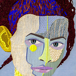 Картина с вышивкой Портрет wall panel People with the yellow ear 2 варинант исполнения - 1 | Loft Concept в Твери