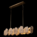 Люстра подвесная линейная с текстурированными мраморными элементами Marble square варинант исполнения - 4 | Loft Concept в Твери