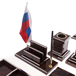 Настольный письменный набор из природного камня обсидиана Team leader варинант исполнения - 3 | Loft Concept в Твери