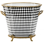 Фарфоровое кашпо Black and white square варинант исполнения - 1 | Loft Concept в Твери