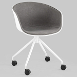 Офисное кресло из пластика с мягким сиденьем Eggshell Grey варинант исполнения - 2 | Loft Concept в Твери