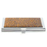 Визитница карманная металлическая с накладкой из натурального камня Яшма Stone Business Card Holders варинант исполнения - 1 | Loft Concept в Твери