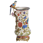 Ваза фарфоровая с птицей на бронзовой ветке и цветочной росписью Garden of Eden варинант исполнения - 5 | Loft Concept в Твери