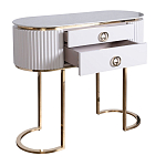 Консоль с белая овальная с мраморной столешницей Thoroughbass  варинант исполнения - 2 | Loft Concept в Твери