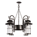 Уличная подвесная люстра с 4-мя цилиндрическими плафонами на цепях Elysian Lanterns варинант исполнения - 3 | Loft Concept в Твери