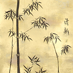 Обои ручная роспись Bamboo Quicksilver on Warm Gold gilded tea paper варинант исполнения - 2 | Loft Concept в Твери