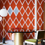 Обои ручная роспись Chez Nina by India Mahdavi Lantana colourway on Arancio dyed silk варинант исполнения - 4 | Loft Concept в Твери