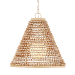 Подвесной светильник в форме колокола из деревянных бусин Wooden Beads варинант исполнения - 1 | Loft Concept в Твери