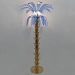 Торшер Glass Decorated Palm Floor Lamp Blue Листья Пальмы  варинант исполнения - 2 | Loft Concept в Твери