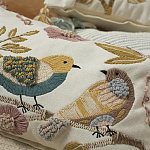 Чехол на подушку с кисточками и вышивкой птиц Ethnic mix Birds Rect варинант исполнения - 7 | Loft Concept в Твери