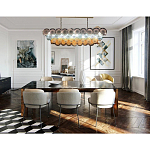 Люстра овальная с каскадом из разноцветных круглых подвесов Key Lustar варинант исполнения - 2 | Loft Concept в Твери