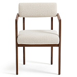 Кресло обеденное Alcove White Boucle из массива ореха варинант исполнения - 2 | Loft Concept в Твери
