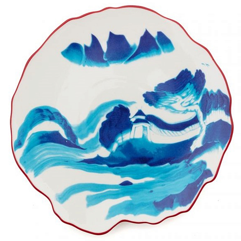 Десертная тарелка Seletti Melting Landscape Белый Синий Десертная тарелка Seletti Melting Landscape Белый Синий в Твери | Loft Concept