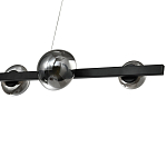 Люстра светодиодная линейная с 6-ю круглыми серыми плафонами Iona Chandelier Black  варинант исполнения - 2 | Loft Concept в Твери