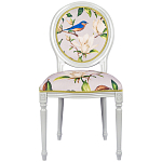 Стул светло-серый из натурального бука с изображением птиц и цветов Blooming Blue Birds варинант исполнения - 1 | Loft Concept в Твери