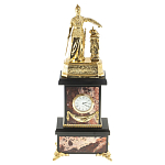 Часы настольные бронзовые из натурального камня Яшма Stone Clock варинант исполнения - 1 | Loft Concept в Твери