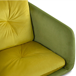 Стул с мягкой обивкой из велюра и подъемно-поворотным механизмом на колесиках Mason Green and Yellow варинант исполнения - 4 | Loft Concept в Твери