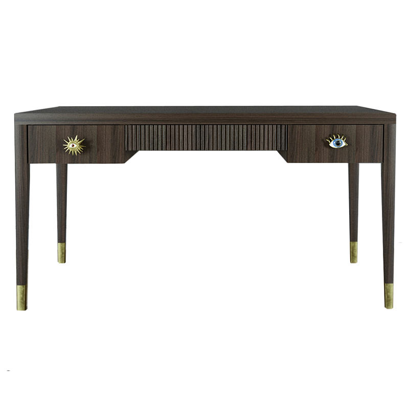 Письменный стол Elsa Dreams Walnut Шпон дерево с двумя ящиками Орех в Твери | Loft Concept 