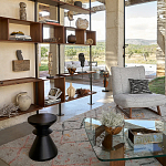 Черный приставной столик из массива AMORPHOUS варинант исполнения - 4 | Loft Concept в Твери