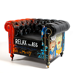 Кресло "Умный Умник" Rick and Morty graffiti chair натуральная кожа  варинант исполнения - 1 | Loft Concept в Твери